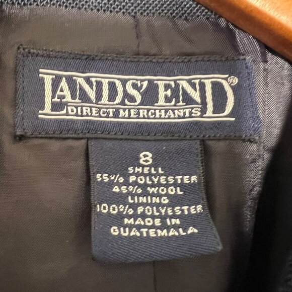 Lands' End Boys Classic Wool Blend Navy Formal Blazer Gold Buttons Lined Size 8 - Picture 8 of 12